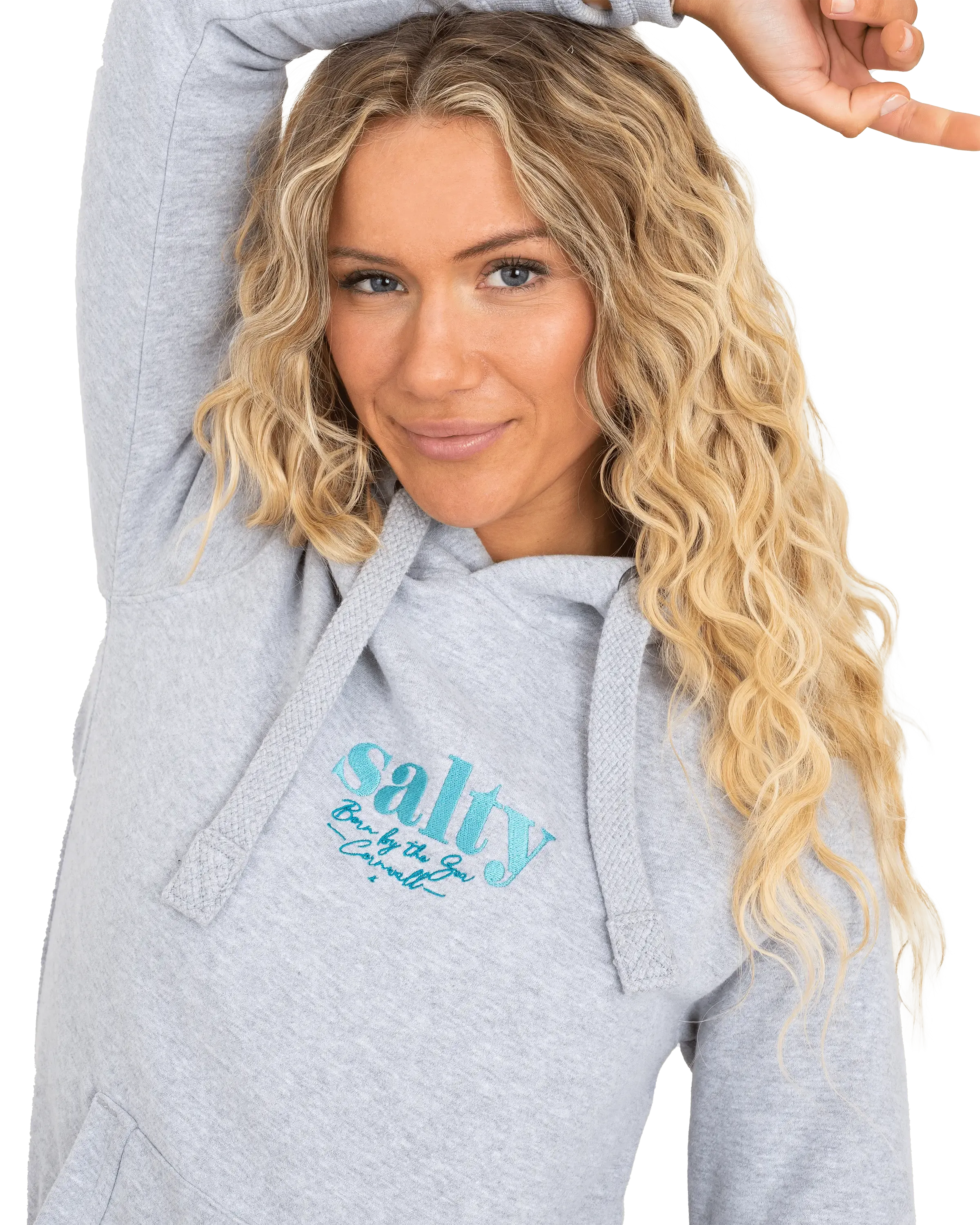 Born by the Sea Salty Hoodie in Grey Melange