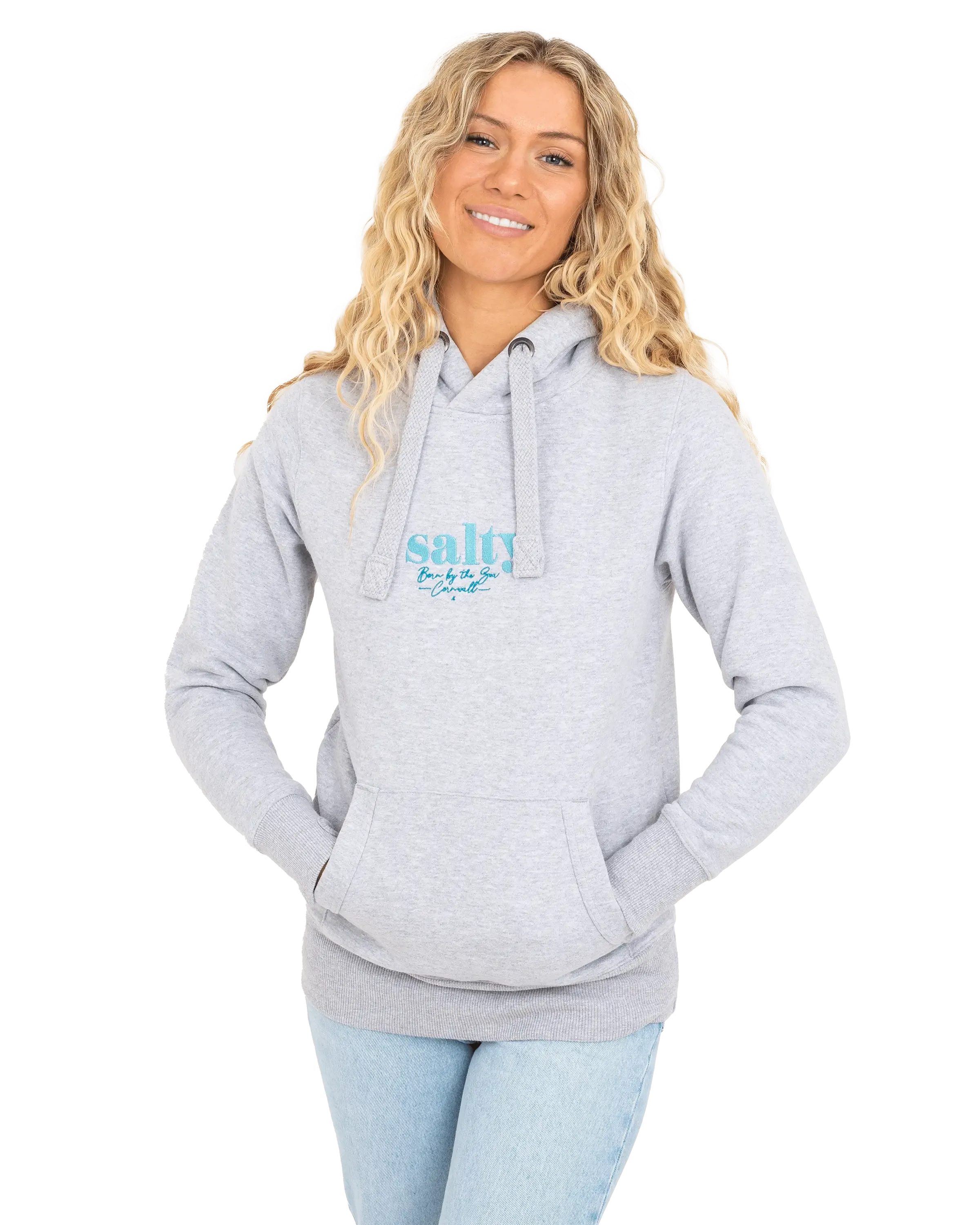 Born by the Sea Salty Hoodie in Grey Melange