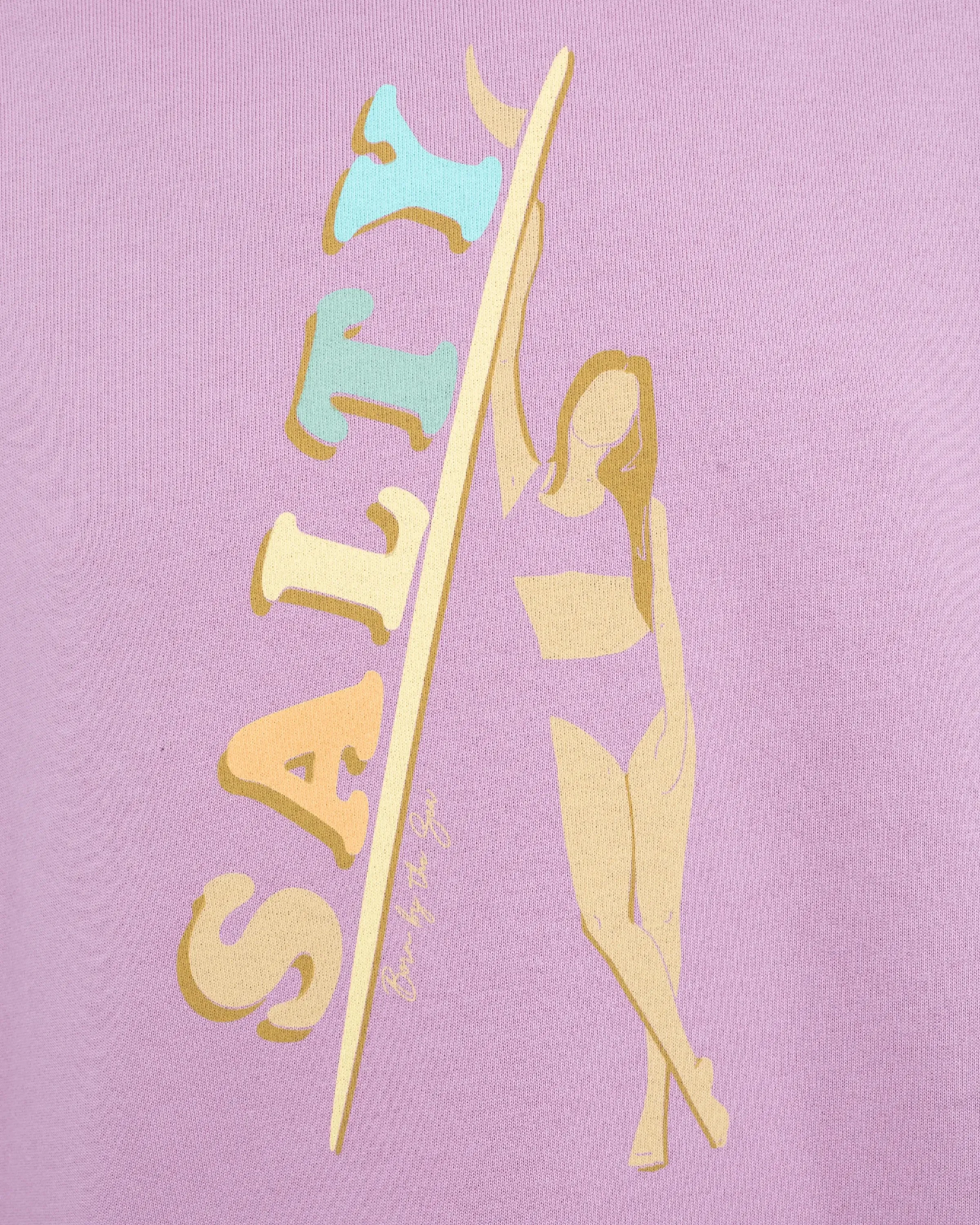 Born by the Sea Salty Surfer Sweatshirt in Purple Rose