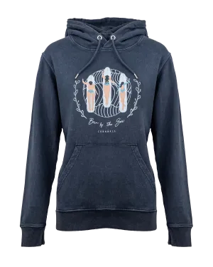 Born by the Sea Surf Babes Hoodie in Dyed Aged India Ink Grey