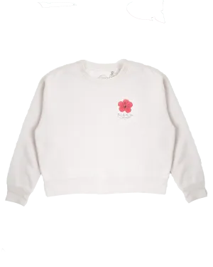 Born by the Sea Surfboard Sweatshirt in Bone