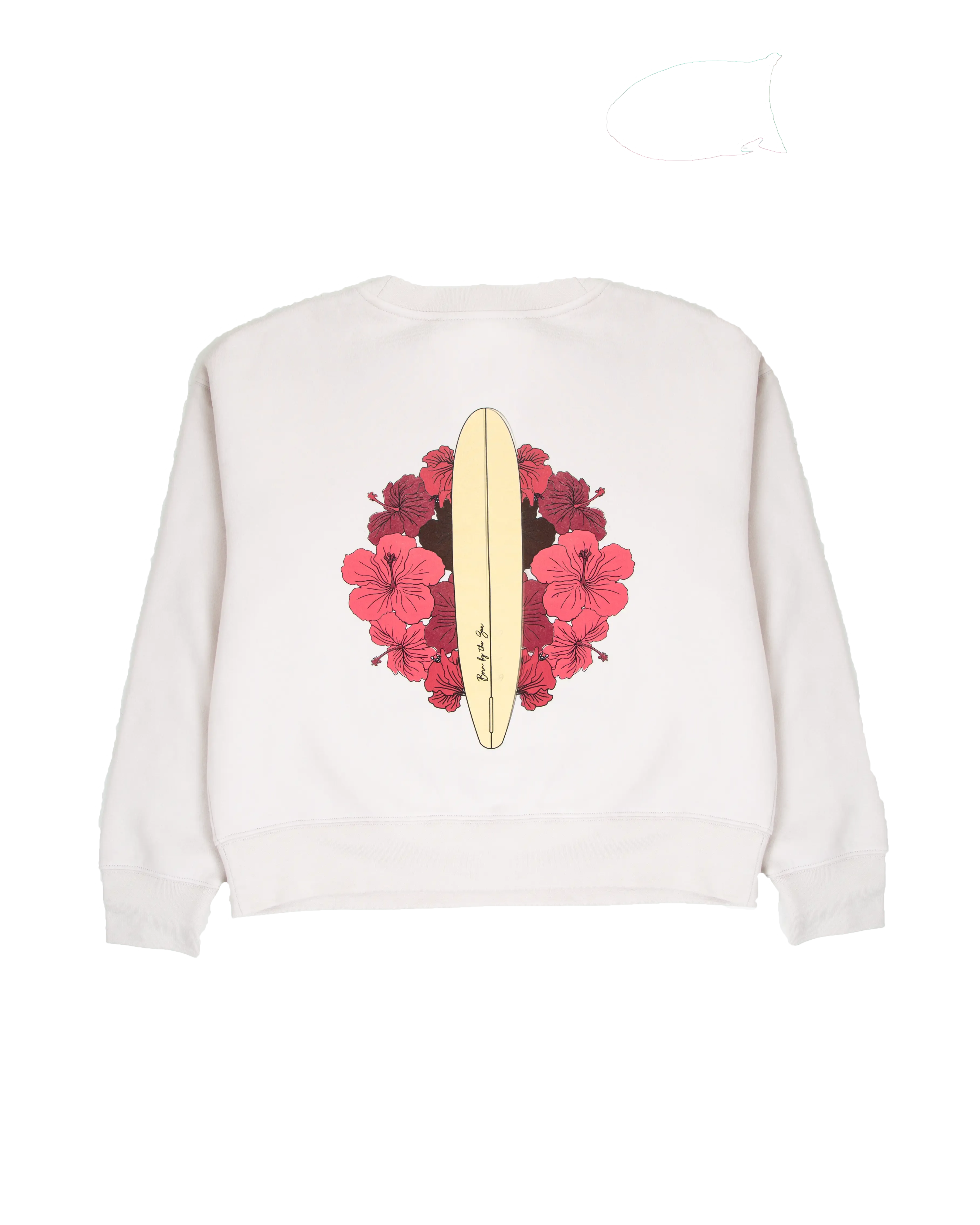 Born by the Sea Surfboard Sweatshirt in Bone