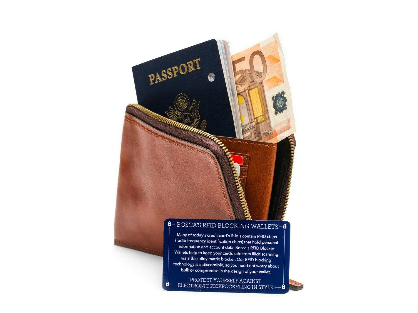 Bosca Dolce Zip Passport/Travel Document - RFID Bags Bosca