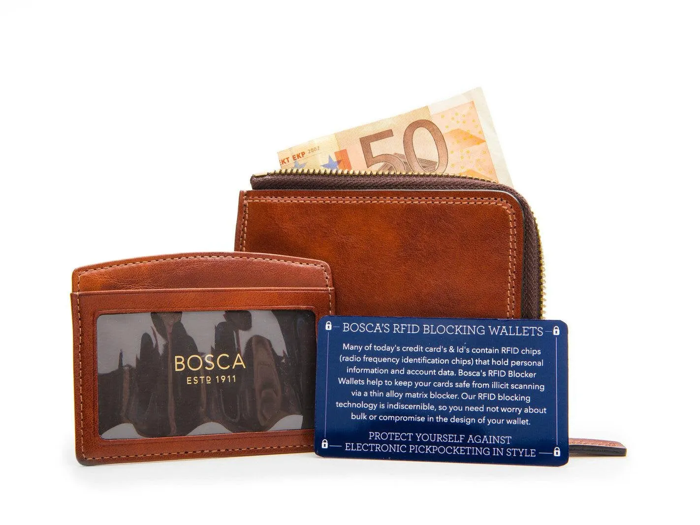 Bosca Dolce Zip Wallet - Euro Size - RFID Bags Bosca