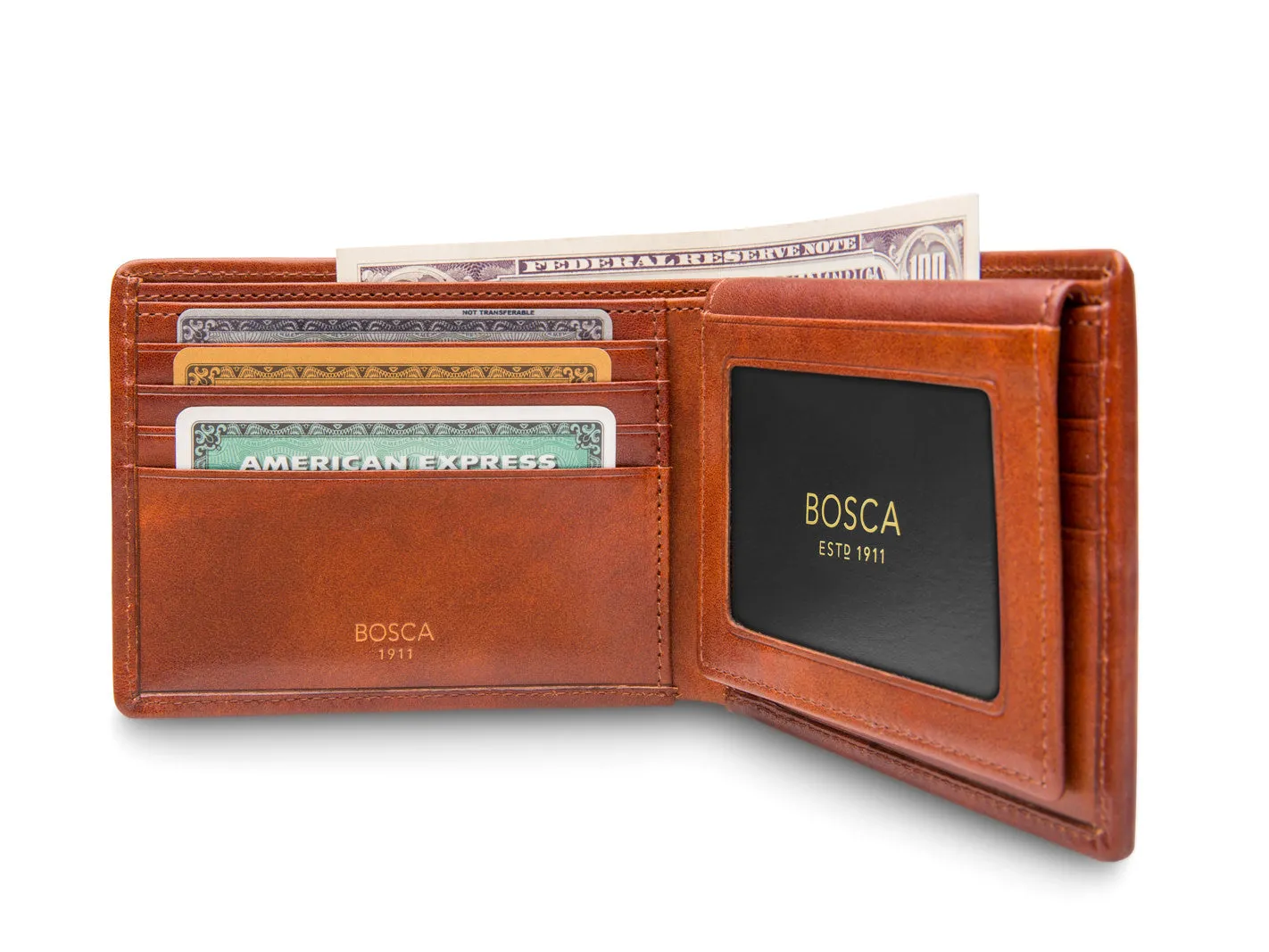 Bosca Men's Dolce Collection - Credit Card Wallet w/ ID Passcase Bags Bosca