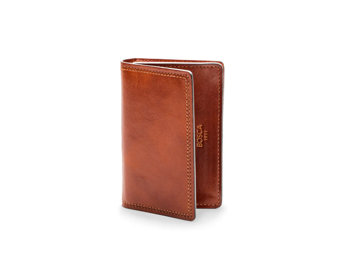 Bosca Mens Dolce Collection - Full Gusset Two-Pocket Card Case w/ I.D. Bags Bosca