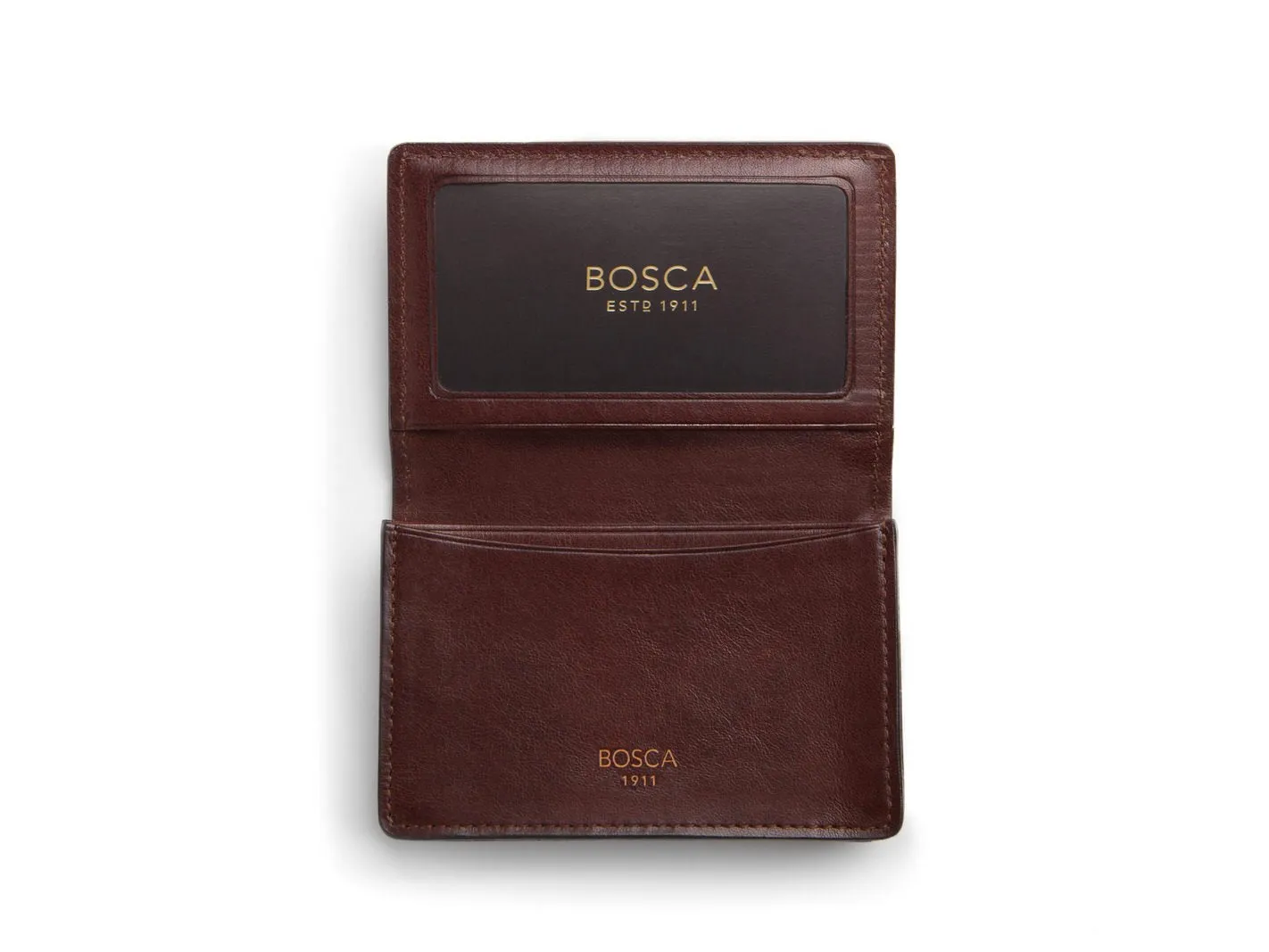 Bosca Mens Dolce Collection - Full Gusset Two-Pocket Card Case w/ I.D. Bags Bosca