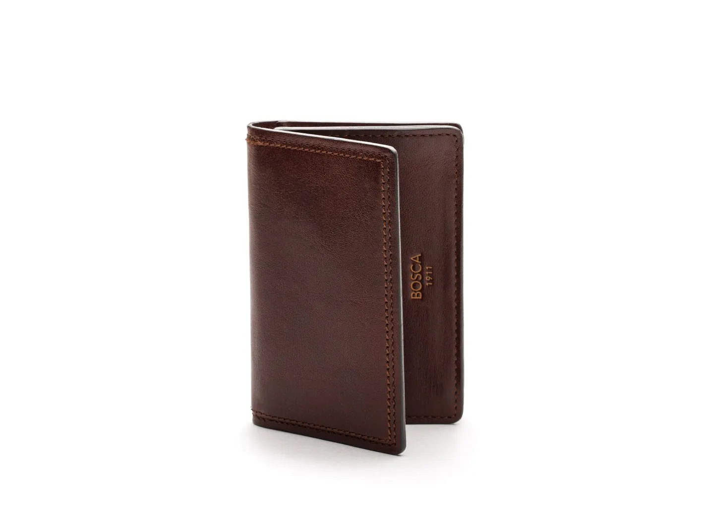 Bosca Mens Dolce Collection - Full Gusset Two-Pocket Card Case w/ I.D. Bags Bosca