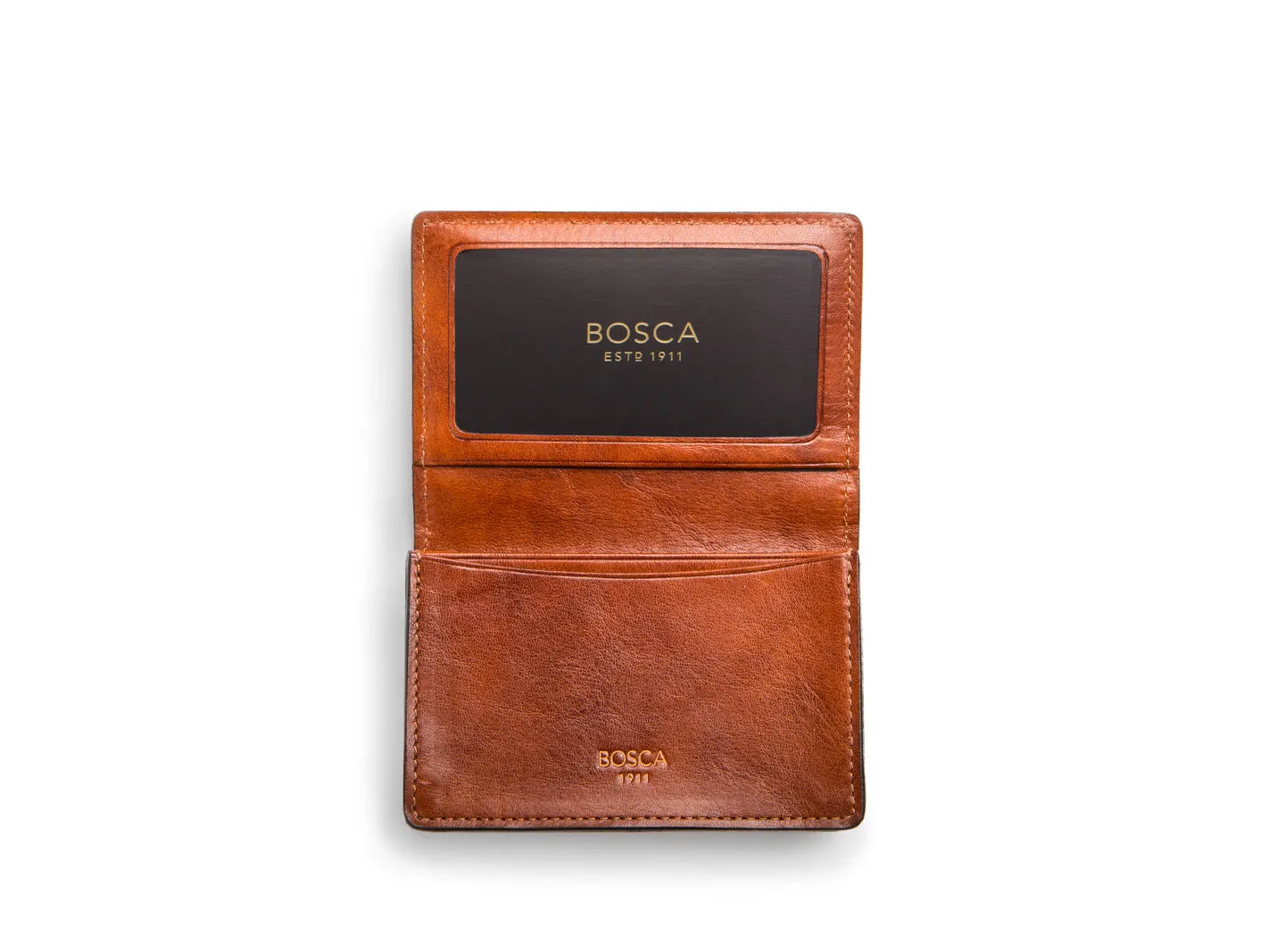 Bosca Mens Dolce Collection - Full Gusset Two-Pocket Card Case w/ I.D. Bags Bosca