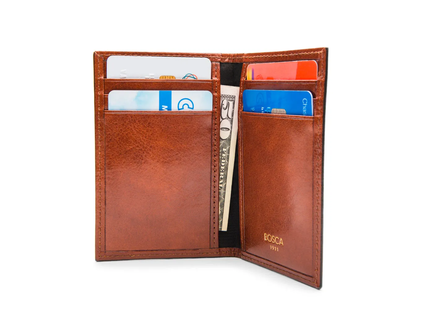 Bosca Men's Genuine Leather 8 Pocket Credit Card Case Bags Bosca