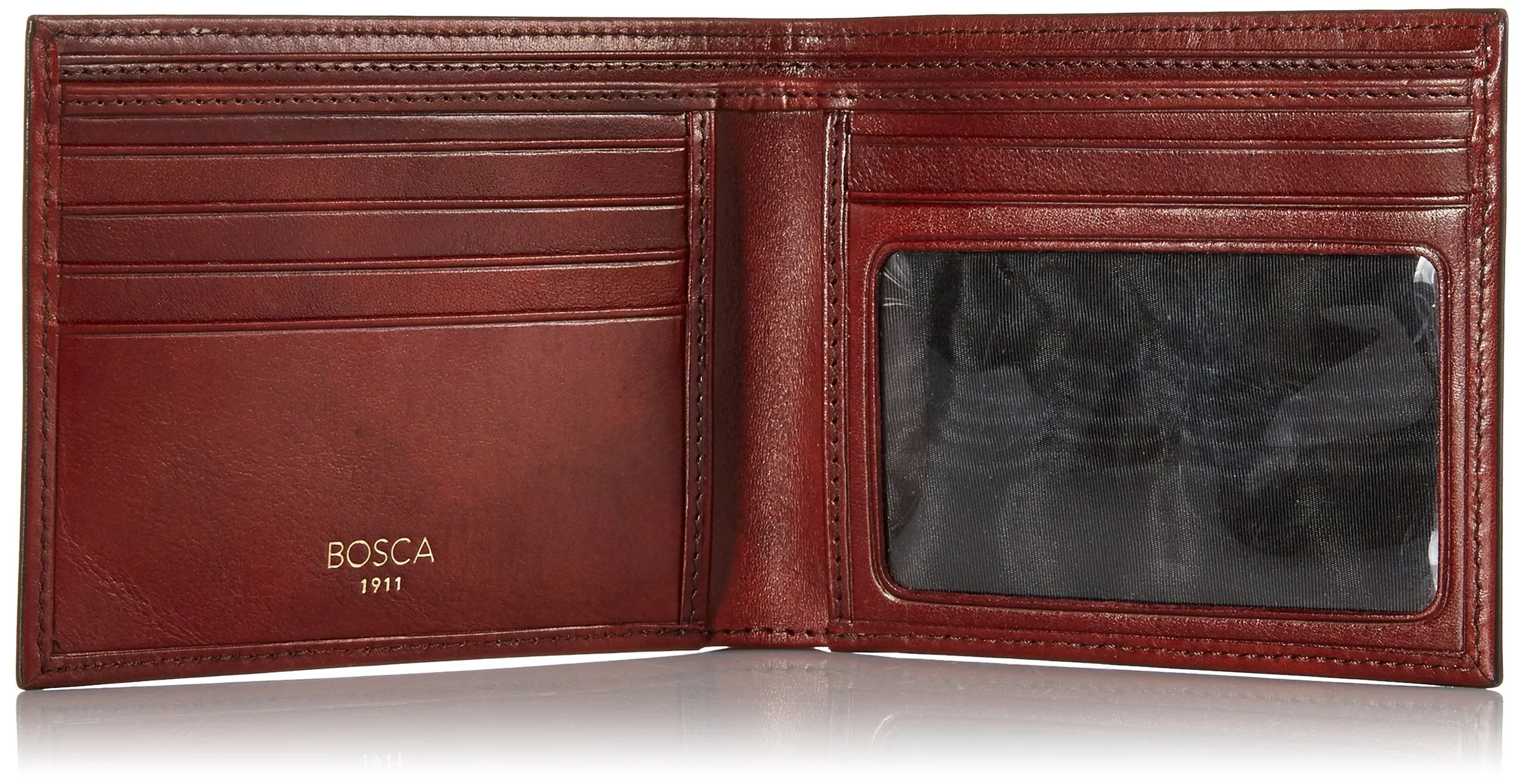 Bosca Men's Genuine Leather Bifold Executive ID Wallet Bags Bosca