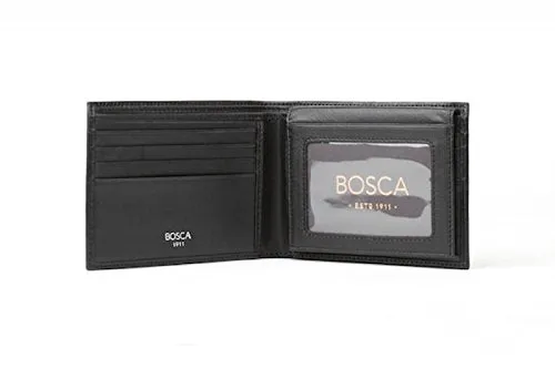 Bosca Men's Nappa Vitello Collection - Credit Wallet w/ ID Passcase Bags Bosca
