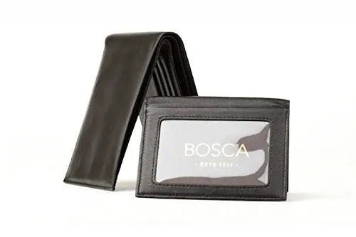 Bosca Men's Nappa Vitello Collection - Credit Wallet w/ ID Passcase Bags Bosca