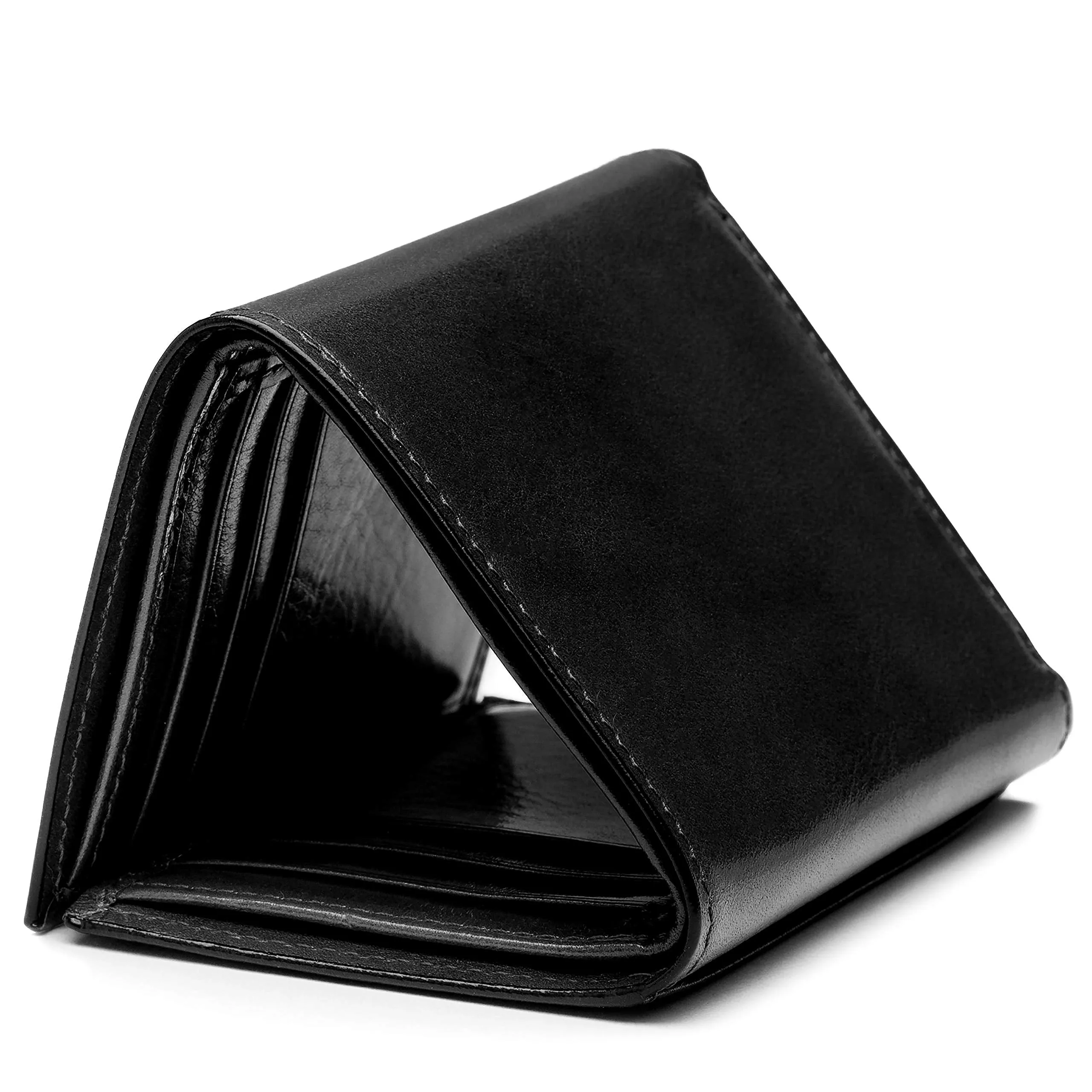 Bosca Mens Old Leather Collection Double ID Trifold Wallet Bags Bosca