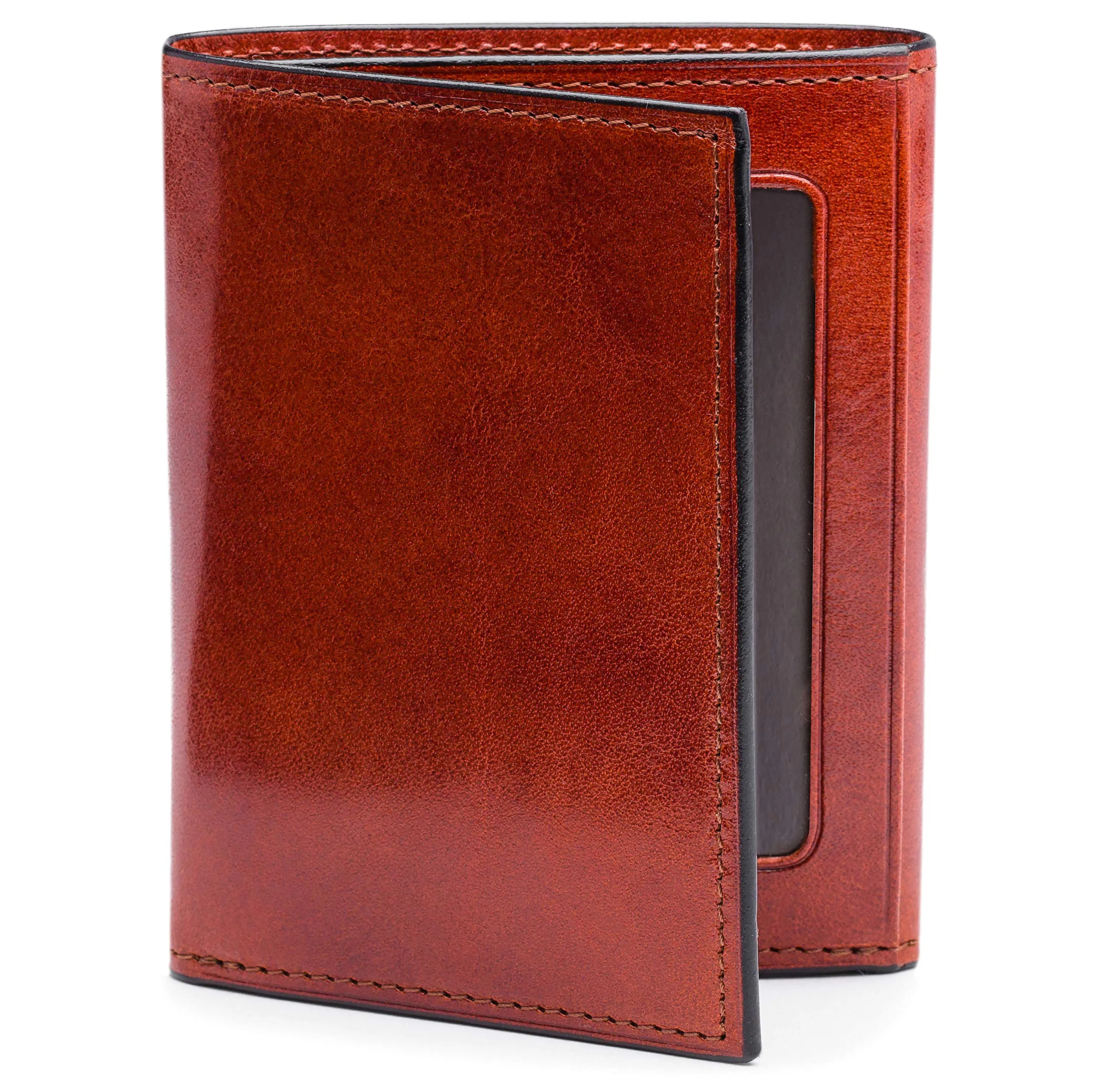 Bosca Mens Old Leather Collection Double ID Trifold Wallet Bags Bosca