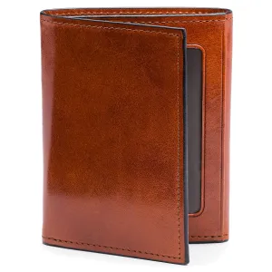 Bosca Mens Old Leather Collection Double ID Trifold Wallet Bags Bosca