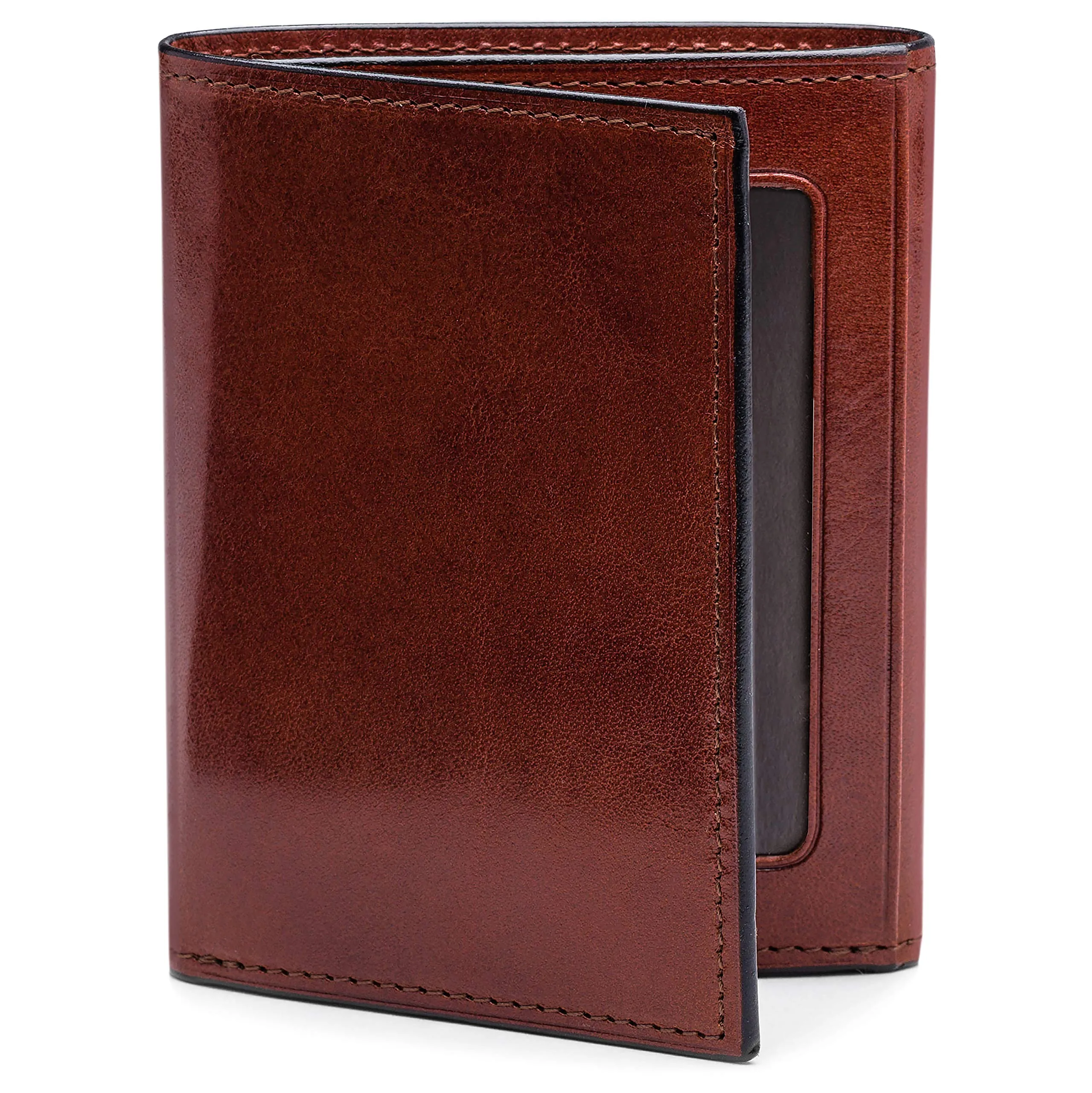 Bosca Mens Old Leather Collection Double ID Trifold Wallet Bags Bosca
