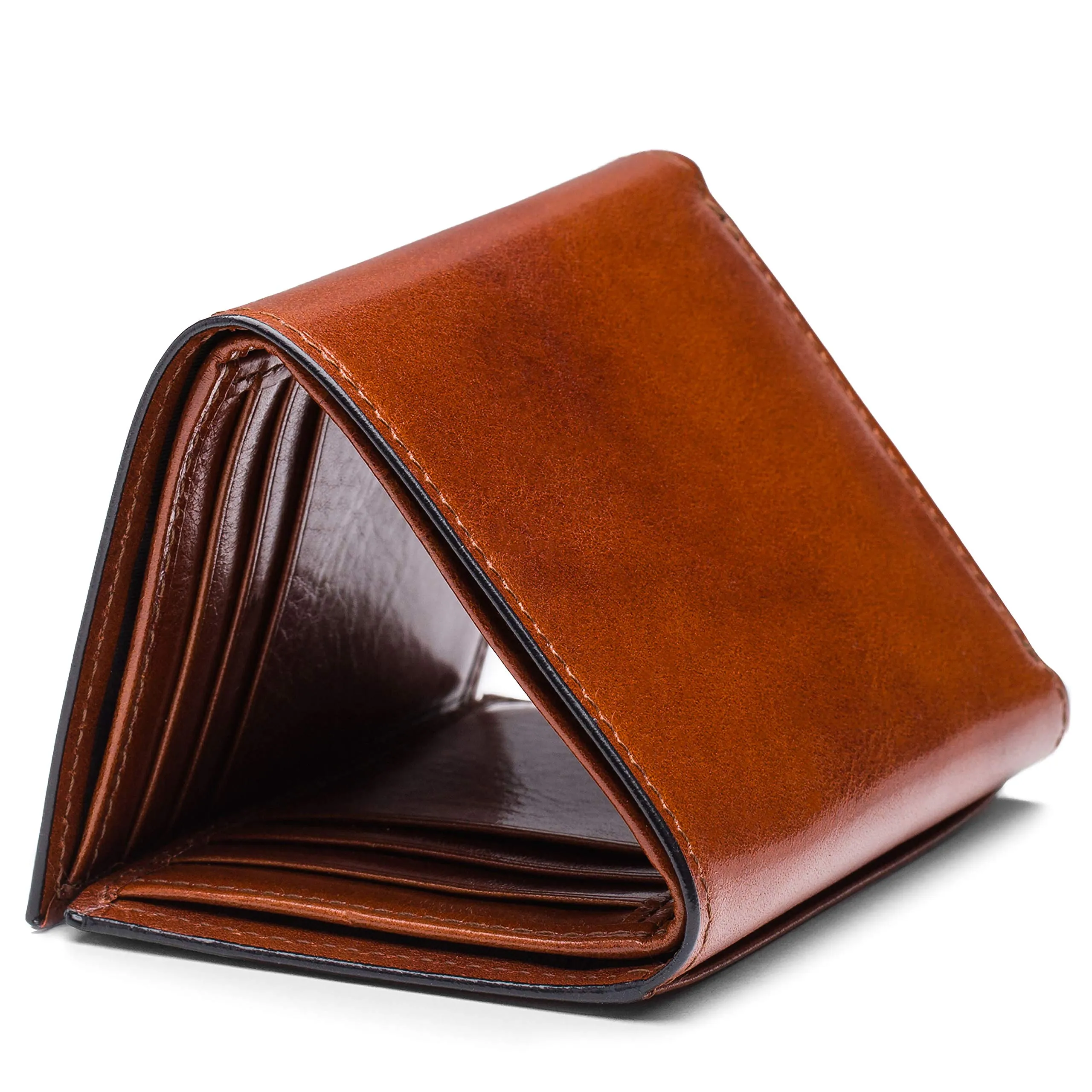 Bosca Mens Old Leather Collection Double ID Trifold Wallet Bags Bosca