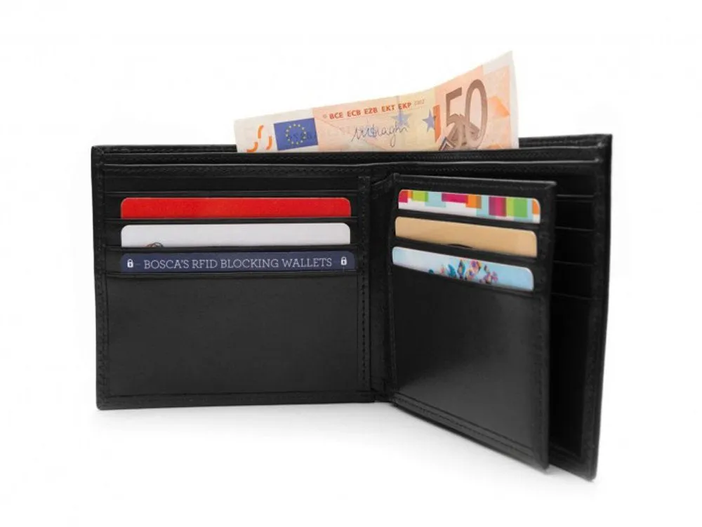 Bosca Men's Old Leather Collection - Eight-Pocket Deluxe Executive Wallet w/ Passcase Bags Bosca