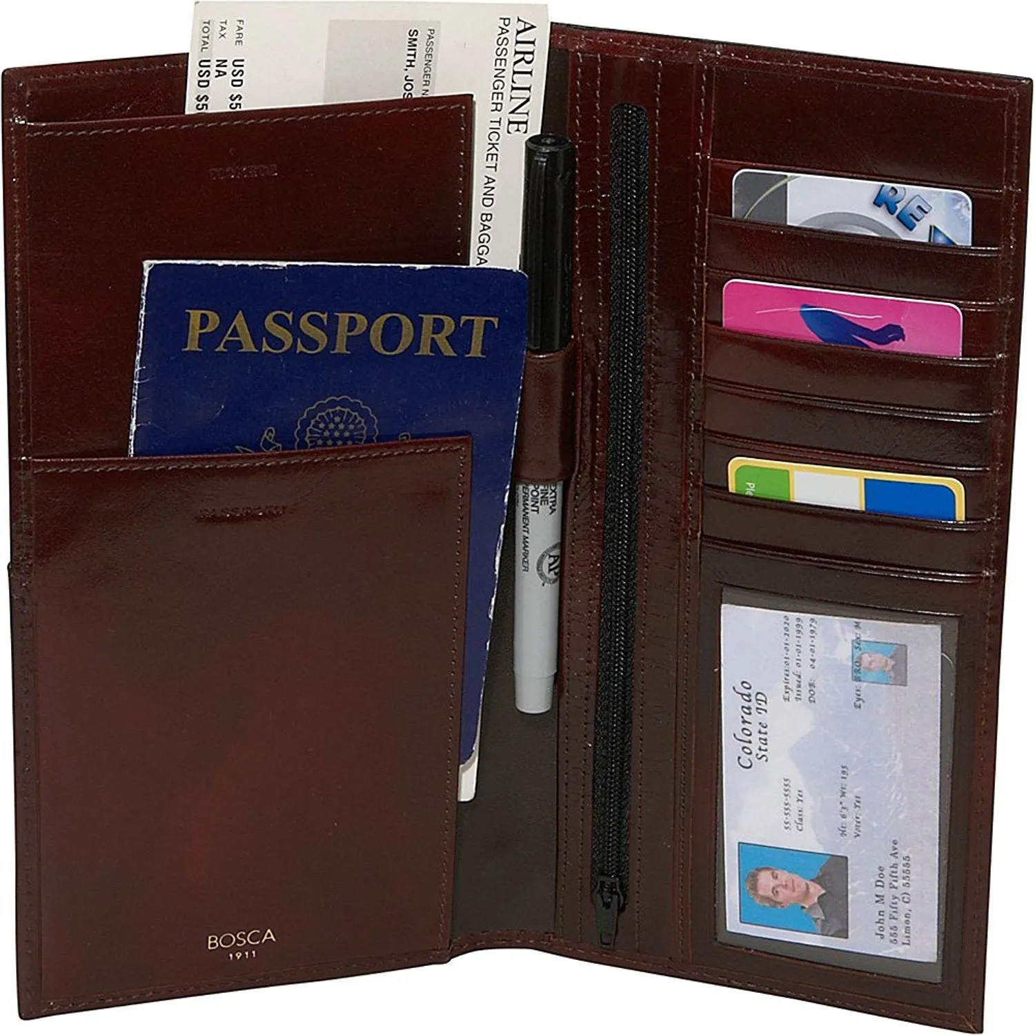 Bosca Men's Old Leather Collection - Flight Attendant Bags Bosca