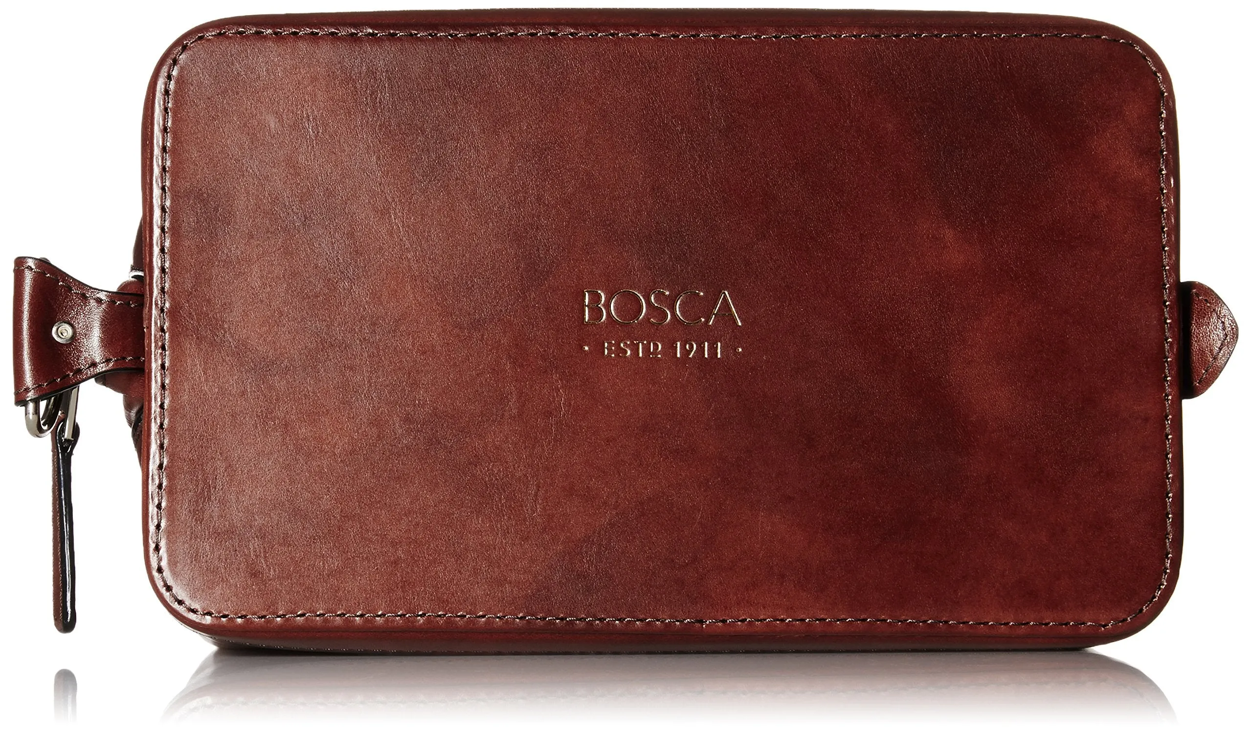 Bosca Old Leather 10" Zipper Utility Kit Bags Bosca