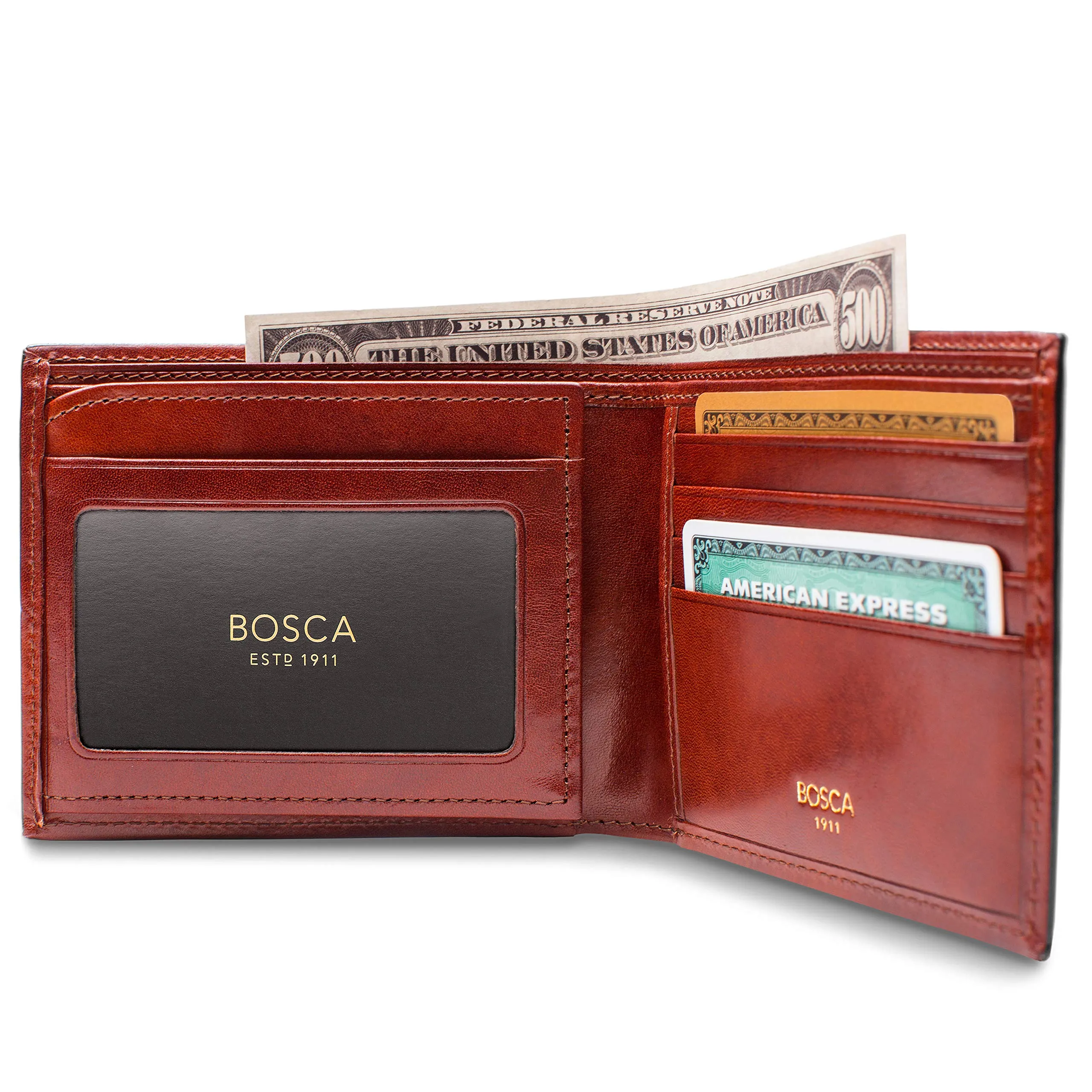 Bosca Old Leather Continental I.D. Wallet Bags Bosca