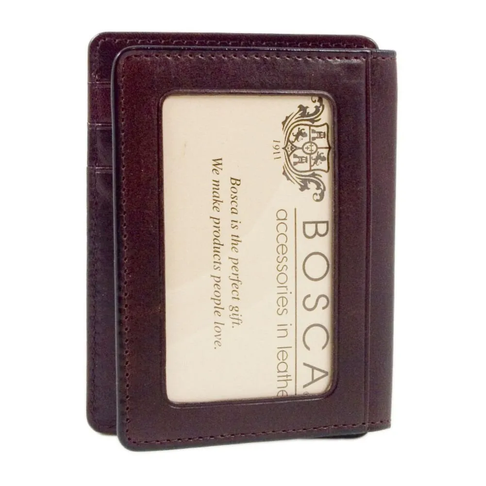 Bosca Old Leather Front Pocket ID Wallet Bags Bosca