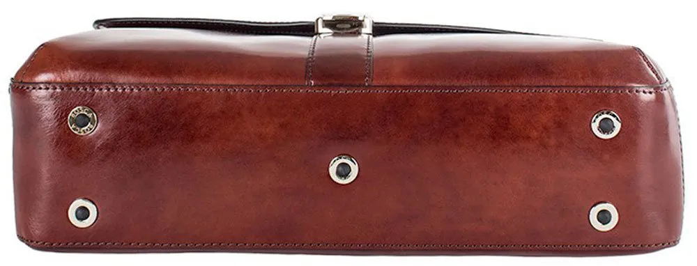 Bosca Old Leather Single Gusset Flapover Brief Bags Bosca
