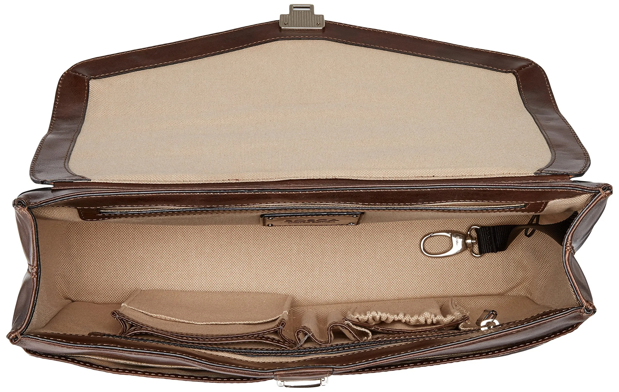 Bosca Old Leather Single Gusset Flapover Brief Bags Bosca