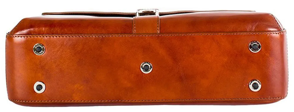 Bosca Old Leather Single Gusset Flapover Brief Bags Bosca