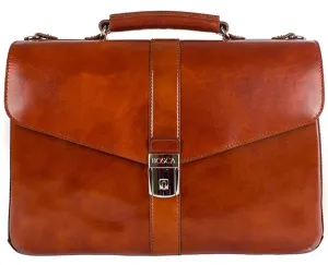 Bosca Old Leather Single Gusset Flapover Brief Bags Bosca