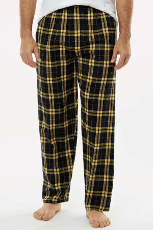 Boxercraft Mens Harley Flannel Pants w/ Pockets - Black/Gold Clothing Boxercraft