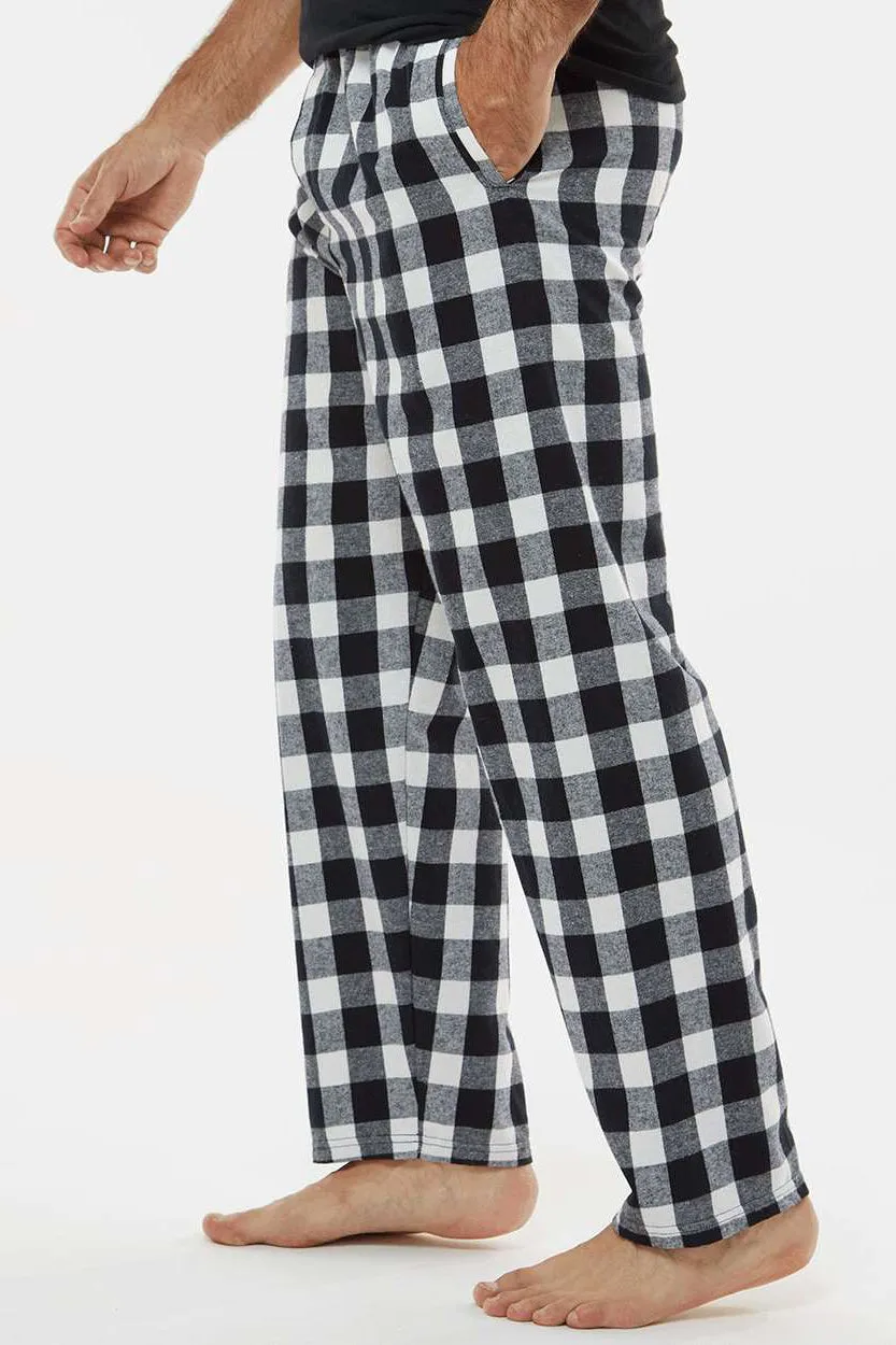 Boxercraft Mens Harley Flannel Pants w/ Pockets - Black/White Buffalo Plaid Clothing Boxercraft