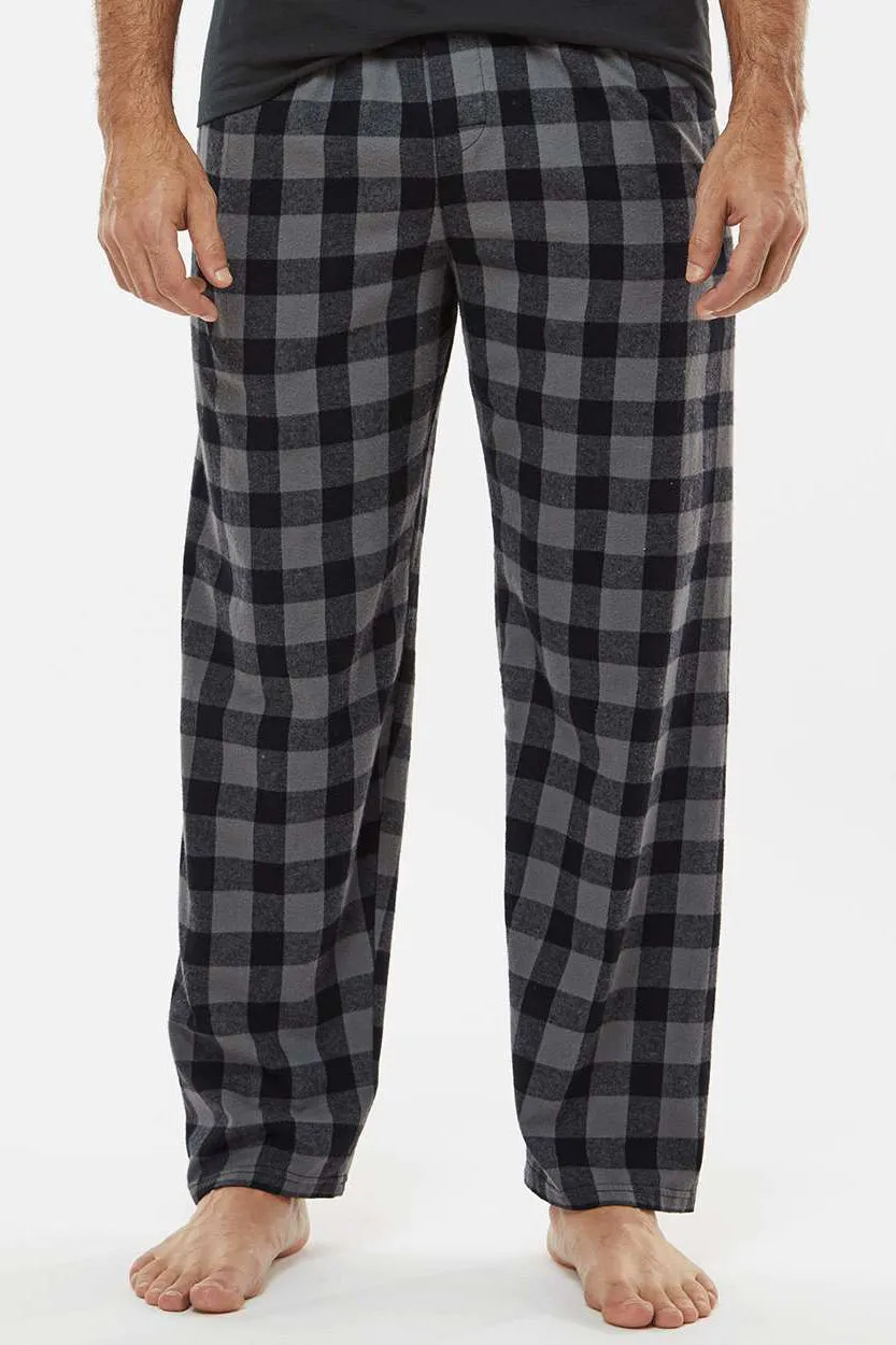 Boxercraft Mens Harley Flannel Pants w/ Pockets - Charcoal Grey/Black Buffalo Clothing Boxercraft