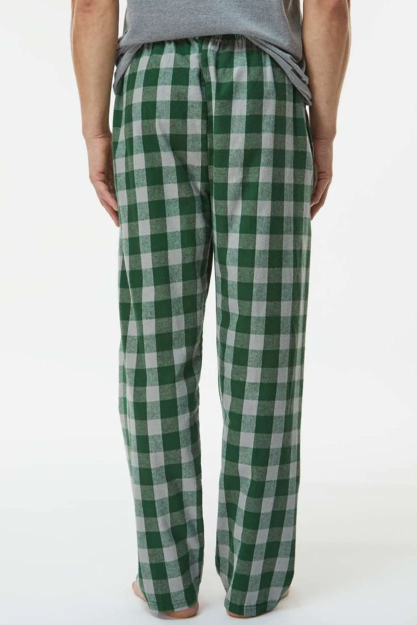 Boxercraft Mens Harley Flannel Pants w/ Pockets - Green/Oxford Grey Buffalo Clothing Boxercraft