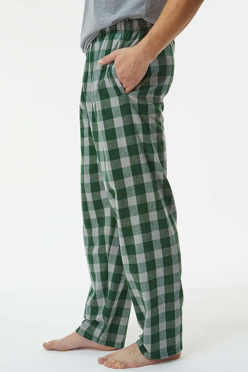 Boxercraft Mens Harley Flannel Pants w/ Pockets - Green/Oxford Grey Buffalo Clothing Boxercraft
