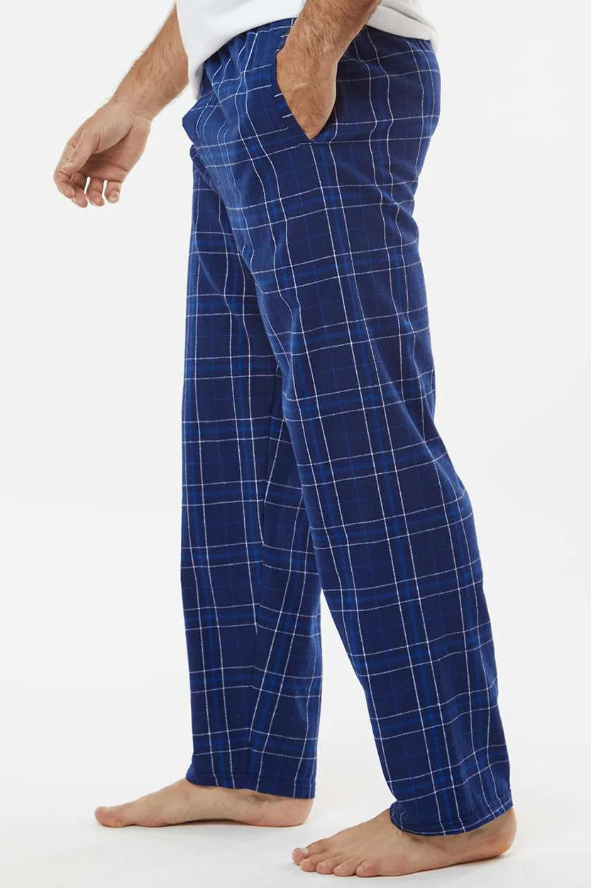 Boxercraft Mens Harley Flannel Pants w/ Pockets - Navy Blue Field Day Plaid Clothing Boxercraft