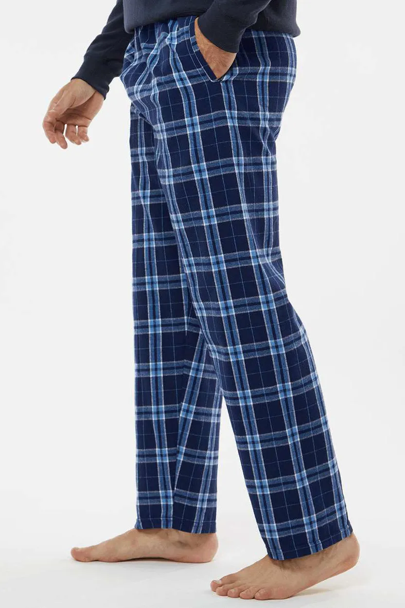 Boxercraft Mens Harley Flannel Pants w/ Pockets - Navy Blue/Columbia Blue Clothing Boxercraft