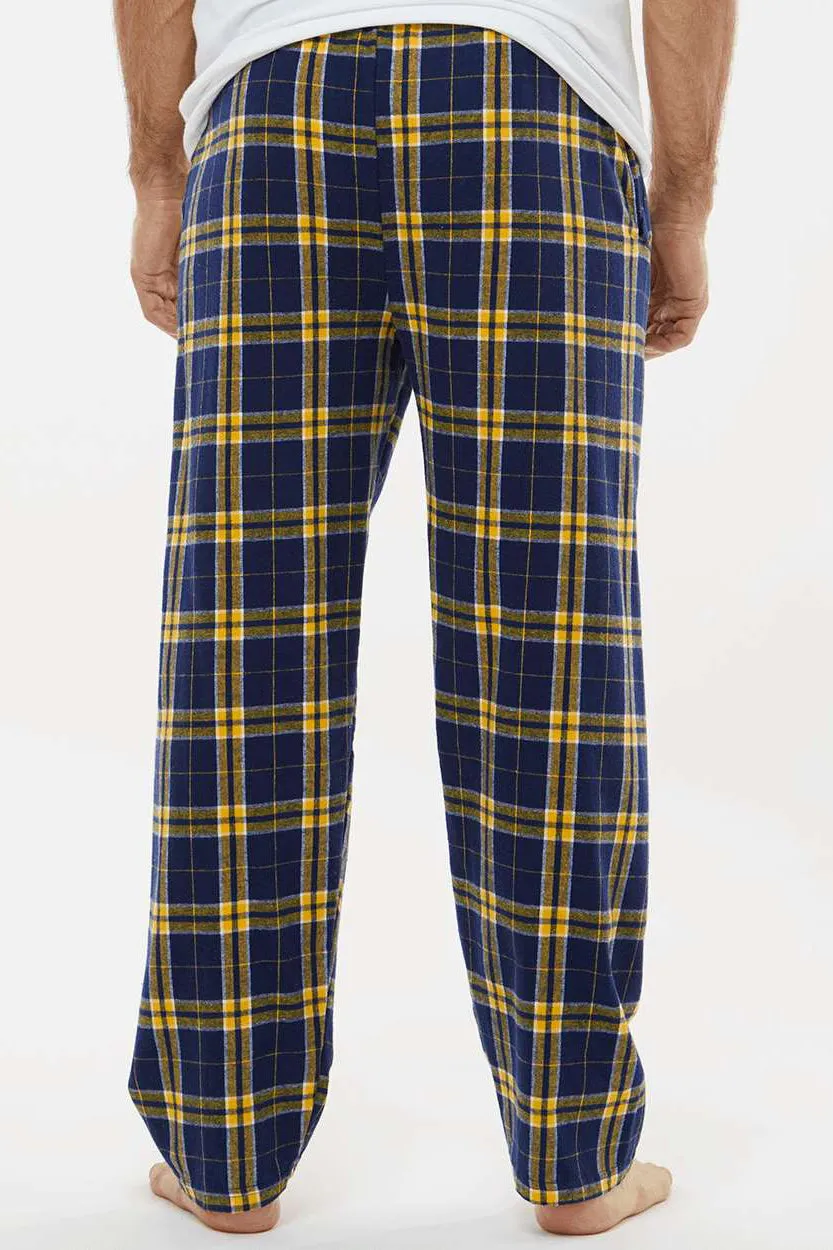 Boxercraft Mens Harley Flannel Pants w/ Pockets - Navy Blue/Gold Clothing Boxercraft