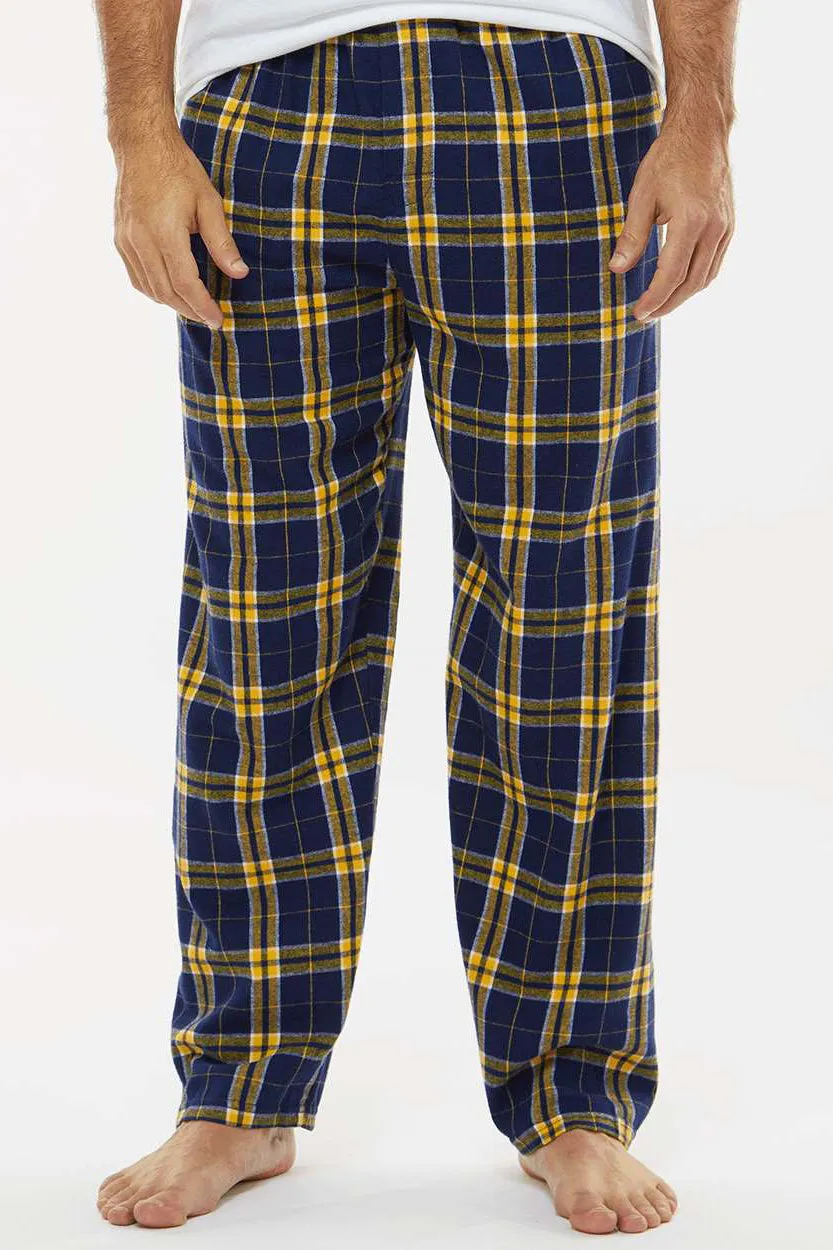 Boxercraft Mens Harley Flannel Pants w/ Pockets - Navy Blue/Gold Clothing Boxercraft