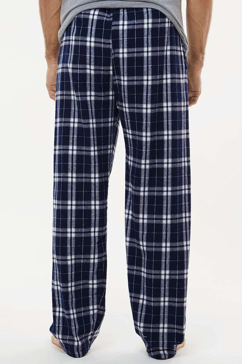 Boxercraft Mens Harley Flannel Pants w/ Pockets - Navy Blue/Silver Grey Clothing Boxercraft