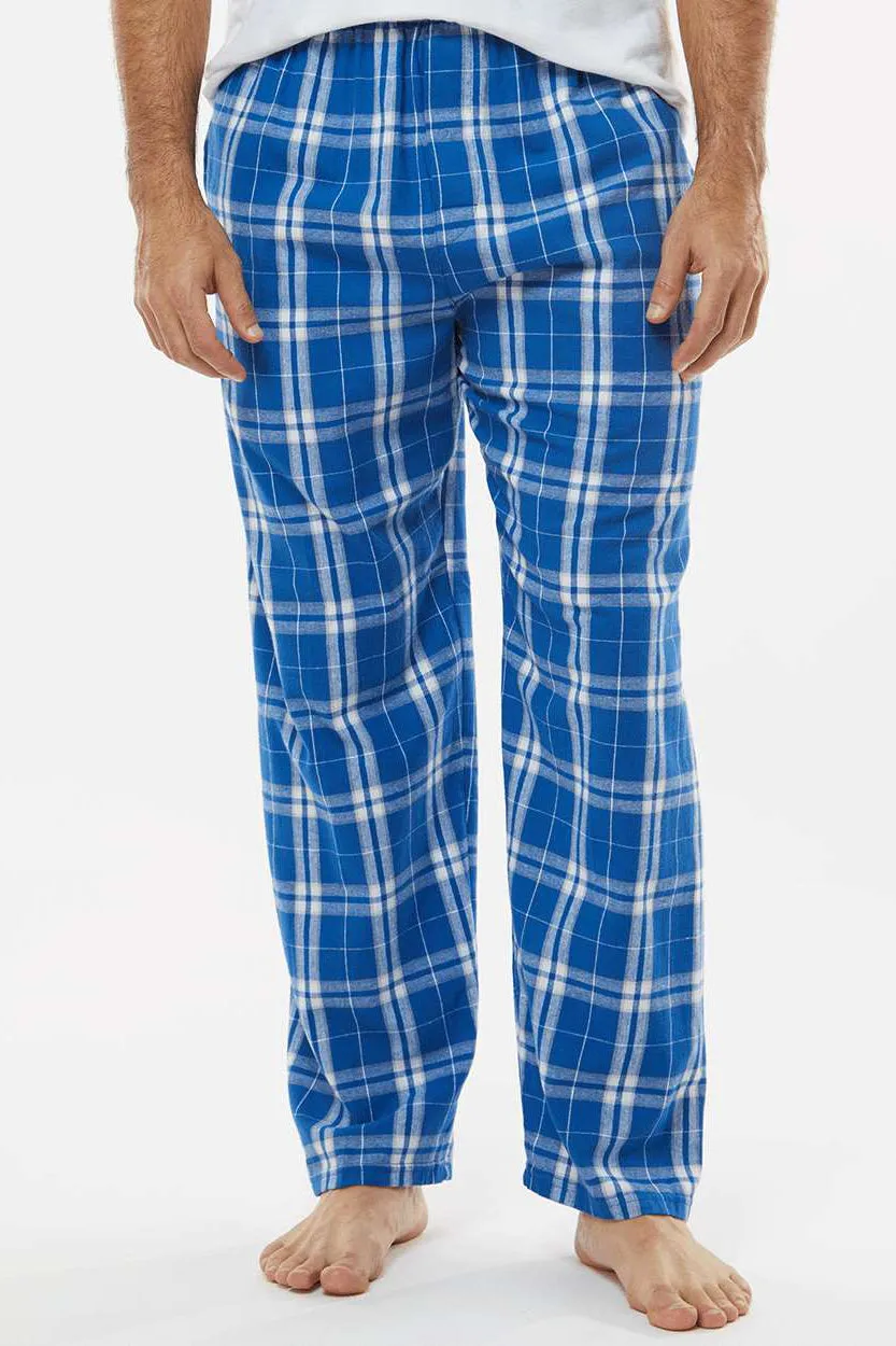Boxercraft Mens Harley Flannel Pants w/ Pockets - Royal Blue/Silver Grey Clothing Boxercraft