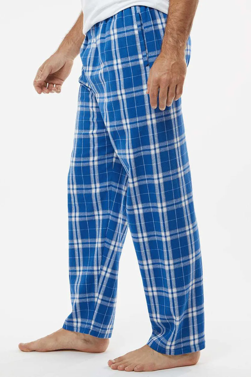 Boxercraft Mens Harley Flannel Pants w/ Pockets - Royal Blue/Silver Grey Clothing Boxercraft
