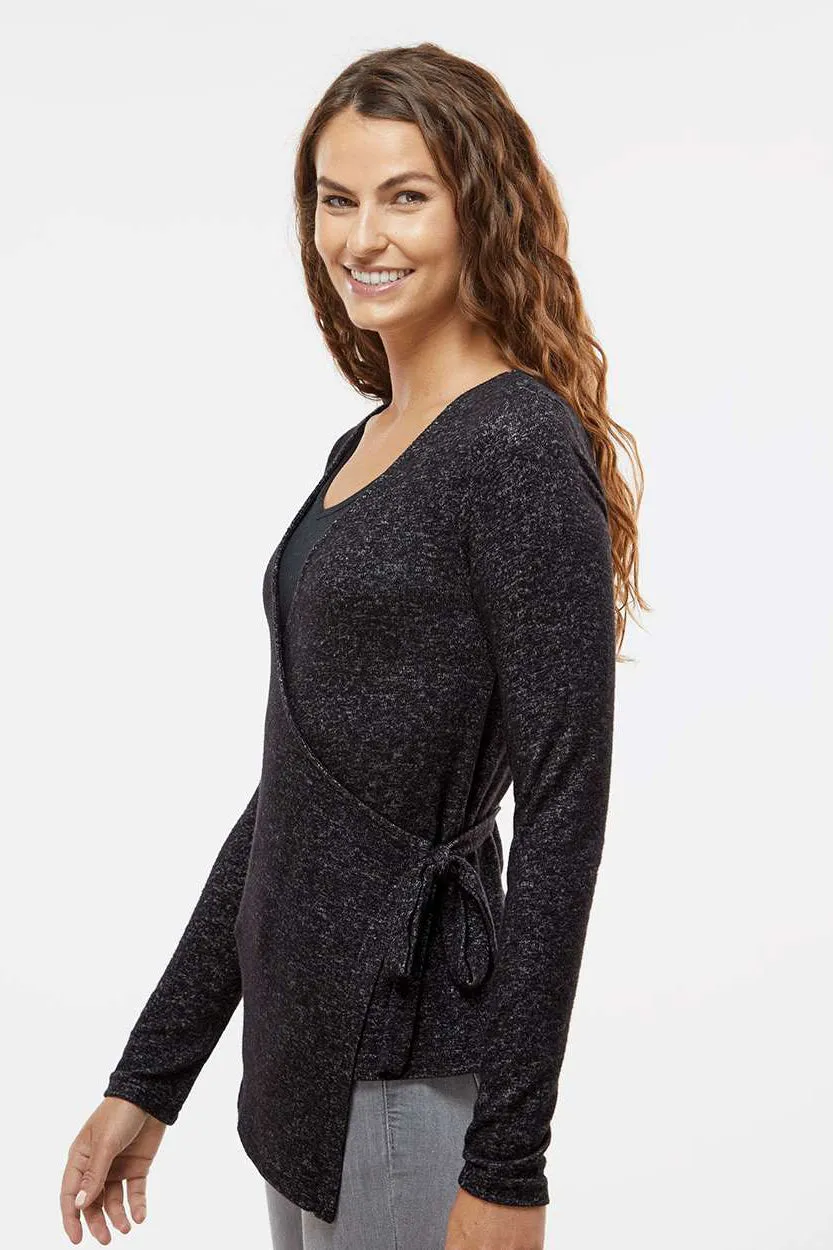 Boxercraft Womens Cuddle Wrap Sweatshirt - Heather Black - Closeout Clothing Boxercraft