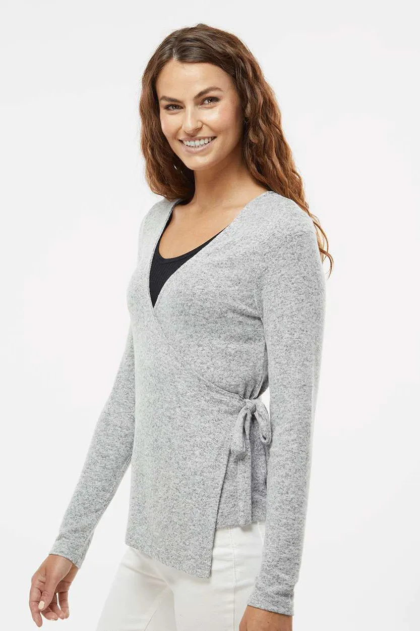 Boxercraft Womens Cuddle Wrap Sweatshirt - Heather Oxford Grey - Closeout Clothing Boxercraft