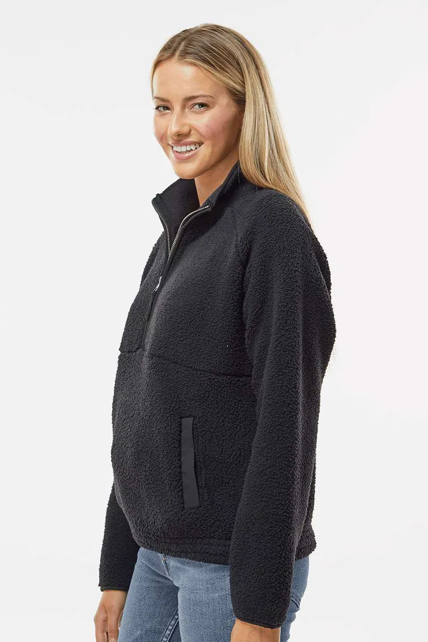Boxercraft Womens Everest 1/4 Zip Sweatshirt w/ Pouch Pocket - Black Clothing Boxercraft