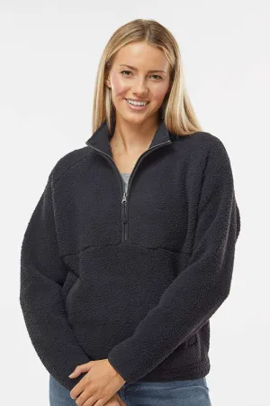 Boxercraft Womens Everest 1/4 Zip Sweatshirt w/ Pouch Pocket - Black Clothing Boxercraft