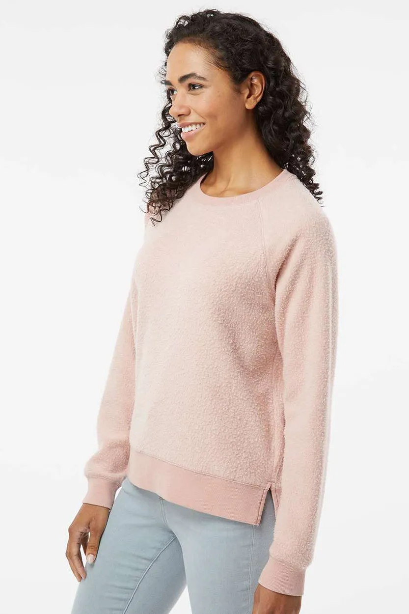 Boxercraft Womens Fleece Out Crewneck Sweatshirt - Blush Pink - Closeout Clothing Boxercraft