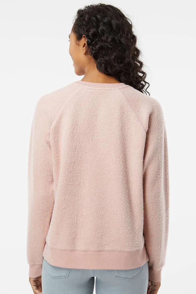 Boxercraft Womens Fleece Out Crewneck Sweatshirt - Blush Pink - Closeout Clothing Boxercraft