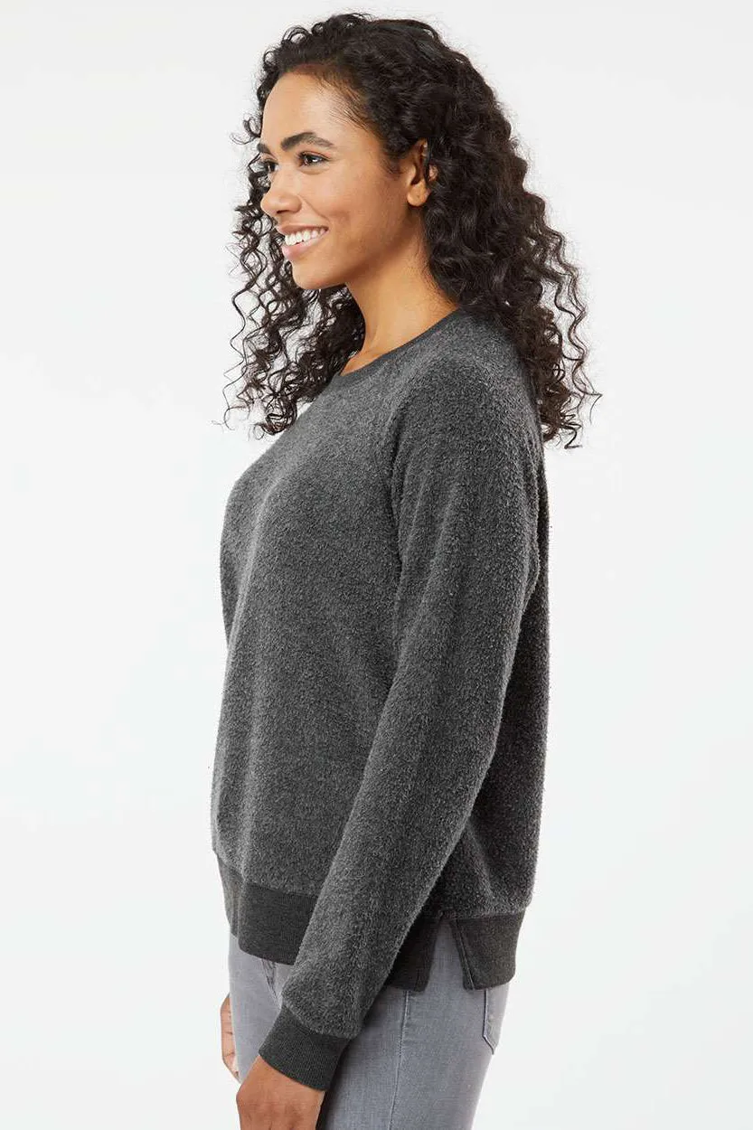 Boxercraft Womens Fleece Out Crewneck Sweatshirt - Charcoal Grey - Closeout Clothing Boxercraft